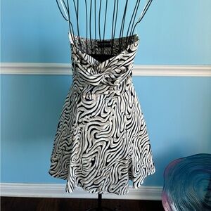 Kittenish Animal Print Strapless Dress